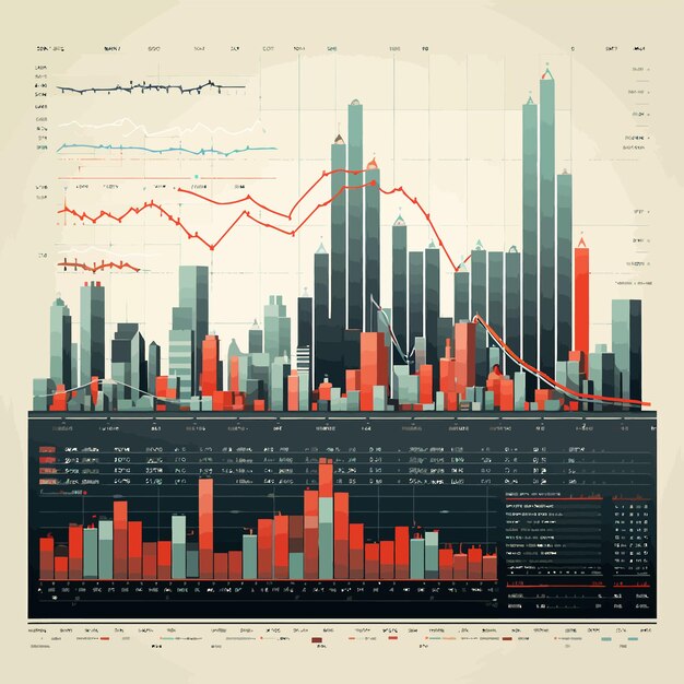 Grafika wektorowa o giełdzie finansowej