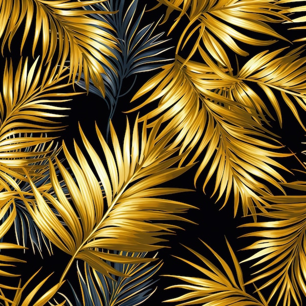 Grafika wektorowa złote wzory liści