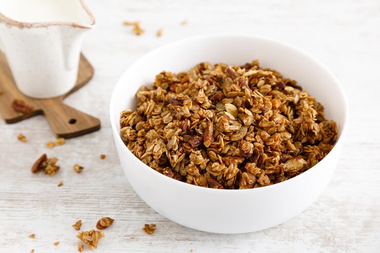 Zdjęcie granola z orzechami i nasionami