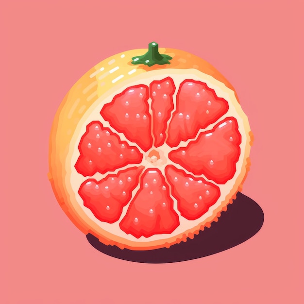 Grapefruit Pixel Art Zabawny element gry w stylu 8-bitowym