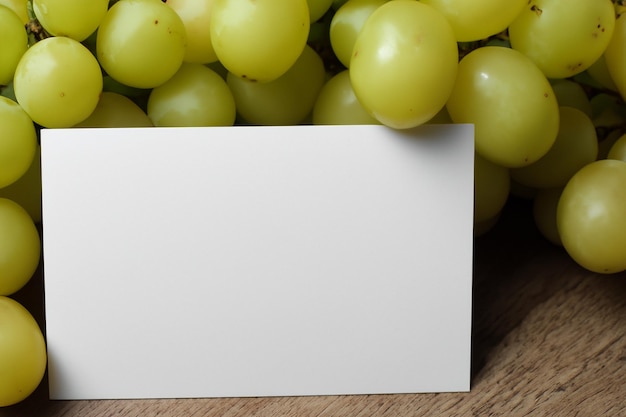 Zdjęcie grapes of design mockup white paper wzmocniony soczystej atrakcyjnością świeżych winogron