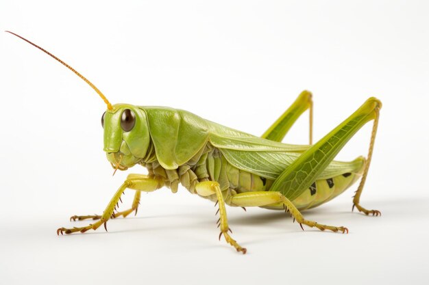 Grasshopper samodzielnie na białym tle Ścieżka przycinająca włączone