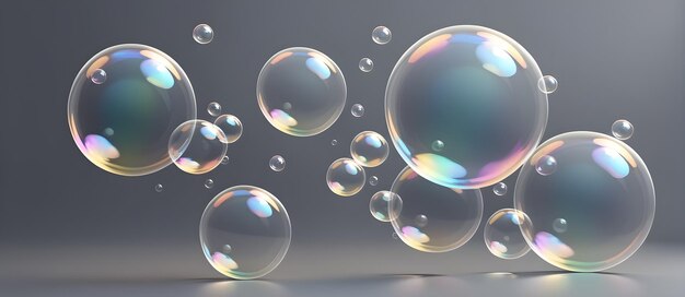 Gray Soap Bubbles Digital Background Design Graphic Banner Website Flyer Ads Gift Card Template Artwork For Website Decorations Or Your Print On Demand Business Generowane Przez Ai