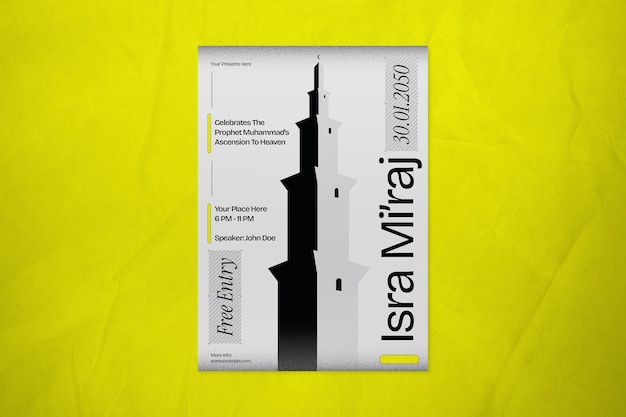 Gray Utilitarian Isra Miraj Social Media Flyer