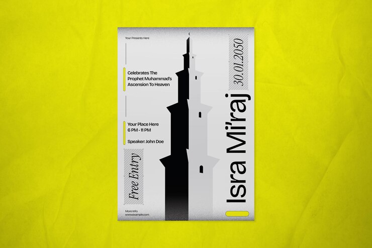 Zdjęcie gray utilitarian isra miraj social media flyer
