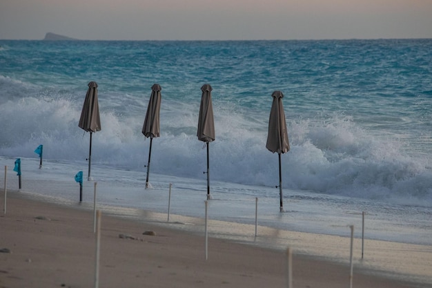 Grecja lefkada wyspa morze plaża krajobraz silne fale