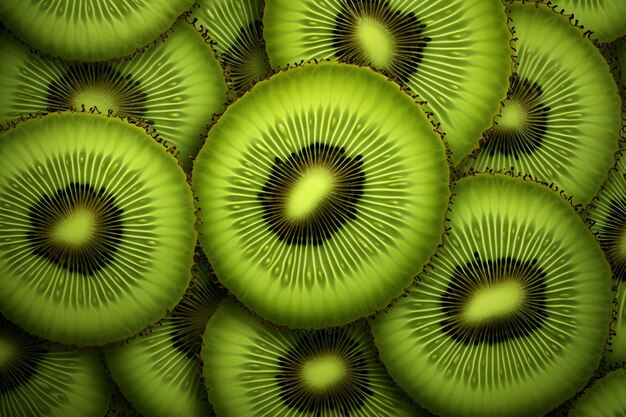 Zdjęcie green kiwi slices in mesmerizing detail ar 32 c 25