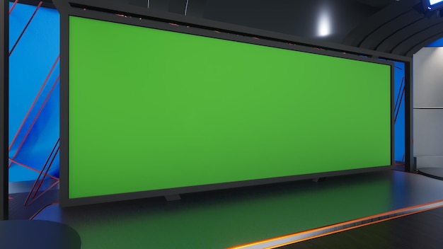 Green Screen Studio 2267_3D Virtual TV Studio News_Studio w tle