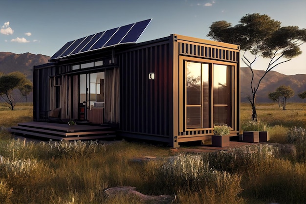 Grid Shipping Container Home Generatywna sztuczna inteligencja