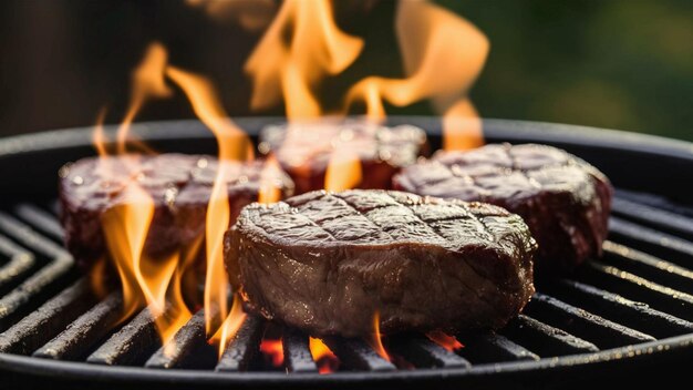 Grill Juicy Stake z izolowanym tłem dla postów w mediach społecznościowych