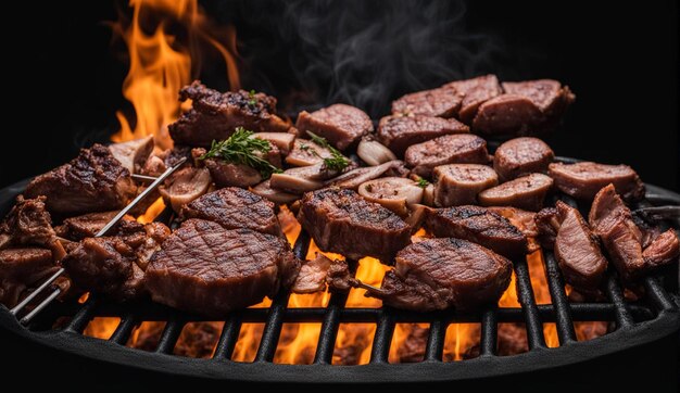 grillować z różnymi rodzajami mięs