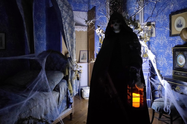 Zdjęcie grim reaper podczas halloweenowej nocy
