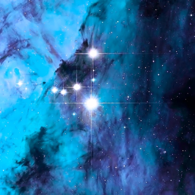 Gromada gwiazd, obszar formowania gwiazd, tło kosmiczne, elementy tego zdjęcia dostarczone przez NASA. Wyretuszowany obraz.