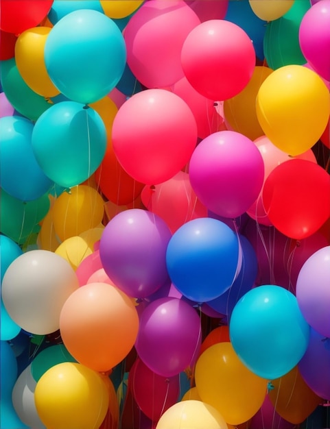 Gromada kolorowych balonów