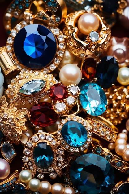 Gromada wszelkiego rodzaju biżuterii