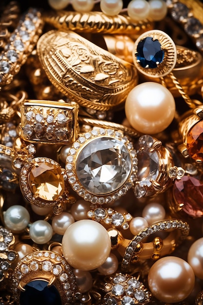 Gromada wszelkiego rodzaju biżuterii