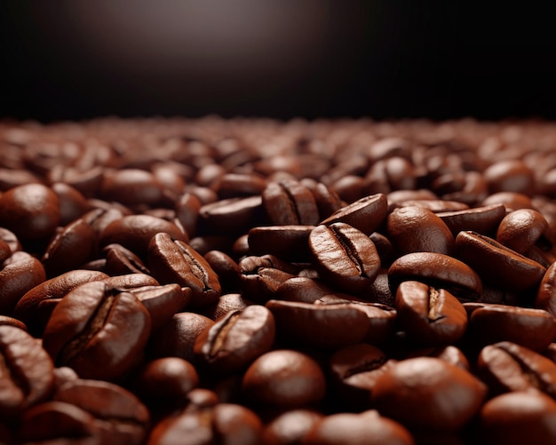 Gromada ziaren kawy z napisem "kawa"