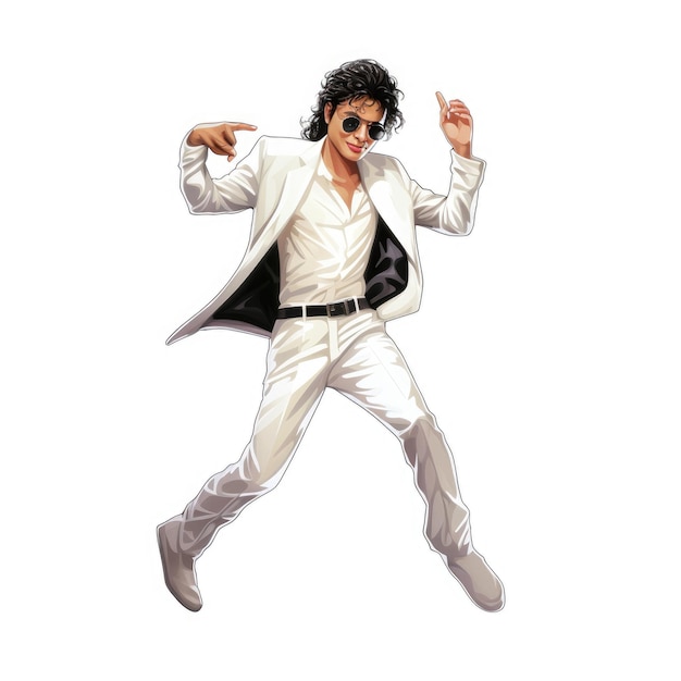 Zdjęcie groove like mj michael jackson dancing sticker na białym tle