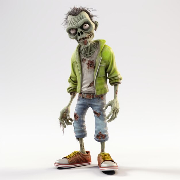 Zdjęcie groovy 3d cartoon zombie w stylu hiphop