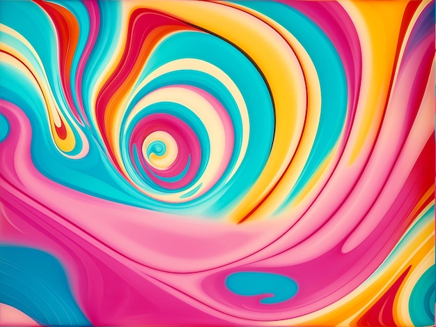 Gruba farba akrylowa wiruje abstrakcyjne tło Kolorowe żywe pastelowe tło Ilustracja 3D