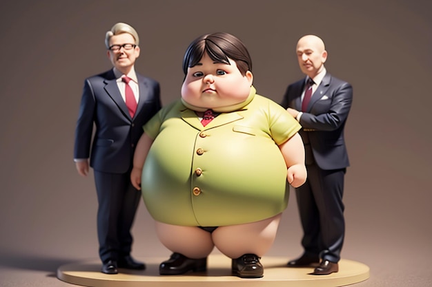 Zdjęcie gruby chłopiec postać z kreskówki stylizacja styl anime tłuszczu tapeta tło model renderowania postaci