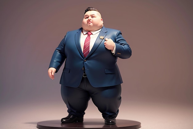 Zdjęcie gruby chłopiec postać z kreskówki stylizacja styl anime tłuszczu tapeta tło model renderowania postaci