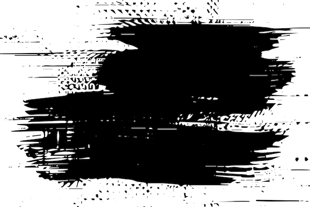 Grunge Black Ink Paint Stroke dla nowego projektu Vector Brush z przejrzystym efektem tła