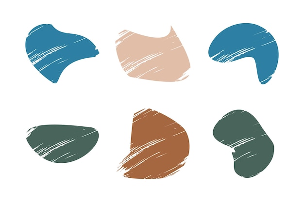 Grunge Blobs Fluid Shapes piktogram symbol ilustracja wizualna Zestaw