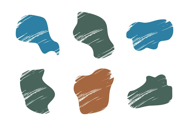 Grunge Blobs Fluid Shapes piktogram symbol ilustracja wizualna Zestaw