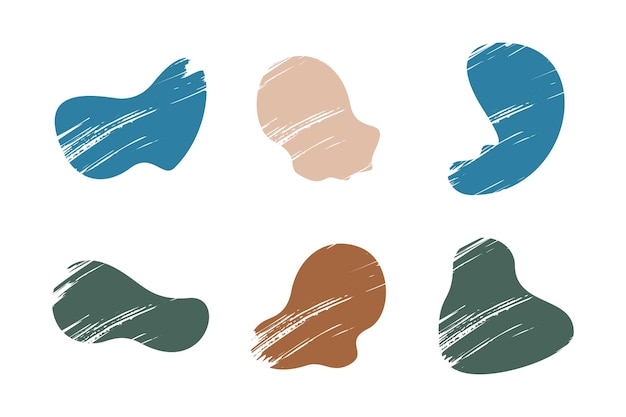 Grunge Blobs Fluid Shapes piktogram symbol ilustracja wizualna Zestaw