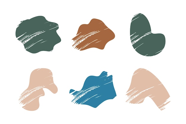 Grunge Blobs Fluid Shapes piktogram symbol ilustracja wizualna Zestaw
