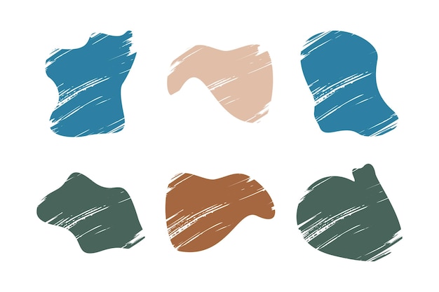 Grunge Blobs Fluid Shapes piktogram symbol ilustracja wizualna Zestaw