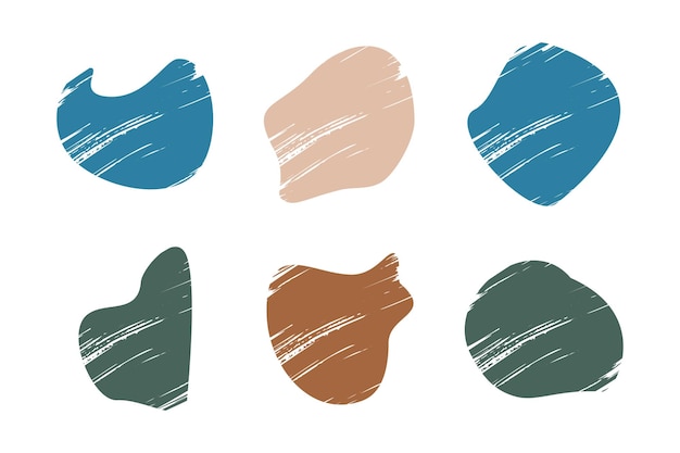 Grunge Blobs Fluid Shapes piktogram symbol ilustracja wizualna Zestaw