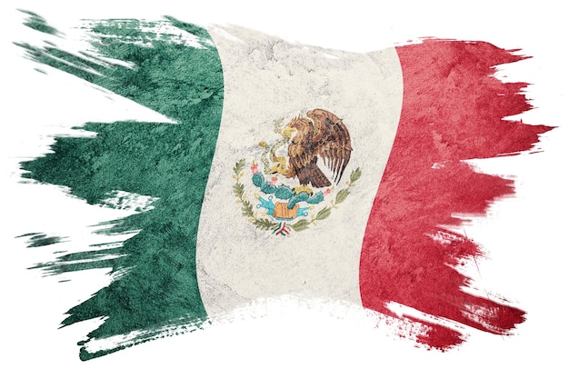 Grunge flaga Meksyku. Meksykański pociągnięcie pędzla.