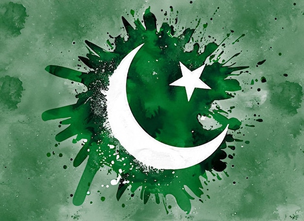 Zdjęcie grunge flaga pakistanu flaga pakistanu z grunge tekstury pociągnięcia pędzlem