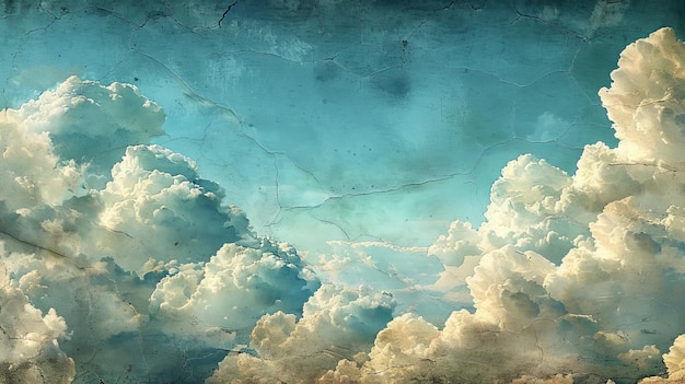 Grunge tekstura papieru i pastel gradient kolor chmurnego nieba w przyrodzie abstrakcyjny styl