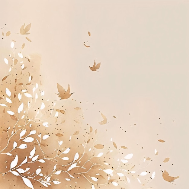Grunge z jesiennymi liśćmi i gałęziami Ilustracja wektorowa