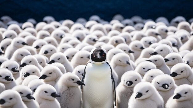 Grupa białych pingwinów