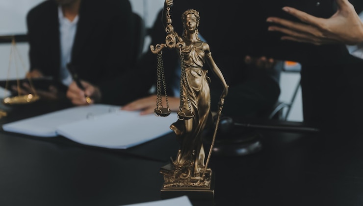 Zdjęcie grupa doświadczonych adwokatów i prawników udzielających konsultacji klientowi pomagających w trudnych sprawach wyjaśniających procedury prawne i omawiających warunki umowy usługi prawne i koncepcja wsparcia