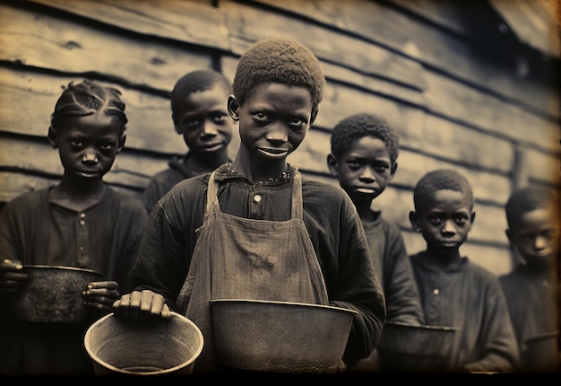 Grupa dzieci stojących razem na zdjęciu.