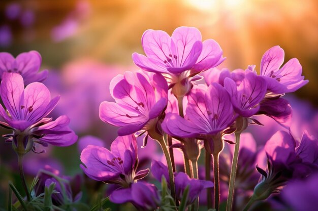 Grupa fioletowych kwiatów