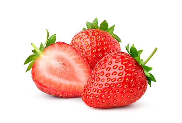 Grupa Juicy Strawberry z pół plasterki odizolowane