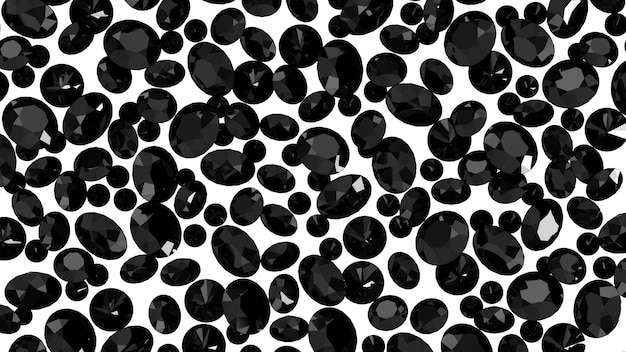 Zdjęcie grupa klejnotów 3d renderowanych w czarnym onyksie