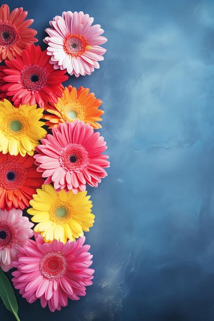 Zdjęcie grupa kolorowych kwiatów.
