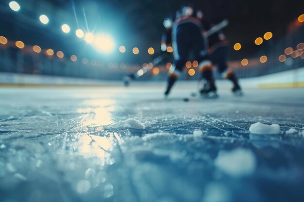 Zdjęcie grupa ludzi grających w hokeja na lodzie ten obraz może być używany do przedstawienia sportów zespołowych i podekscytowania rywalizacji