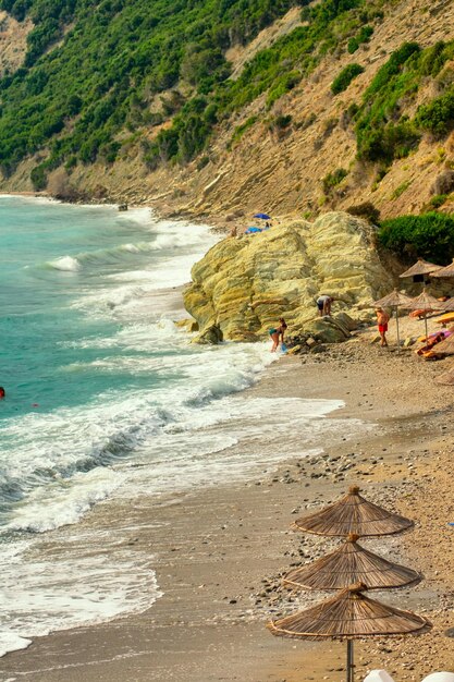 Zdjęcie grupa ludzi na plaży.