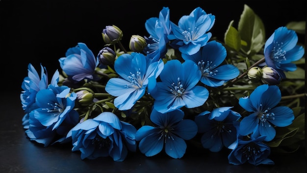 grupa niebieskich kwiatów Generative AI