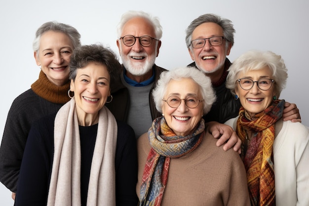 Zdjęcie grupa niedbale ubranych starszych ludzi