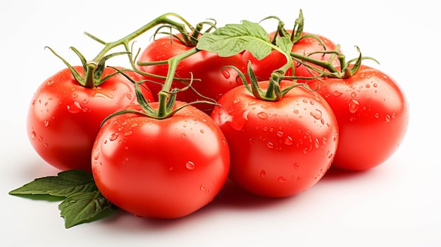 Grupa pomidorów na białym tle