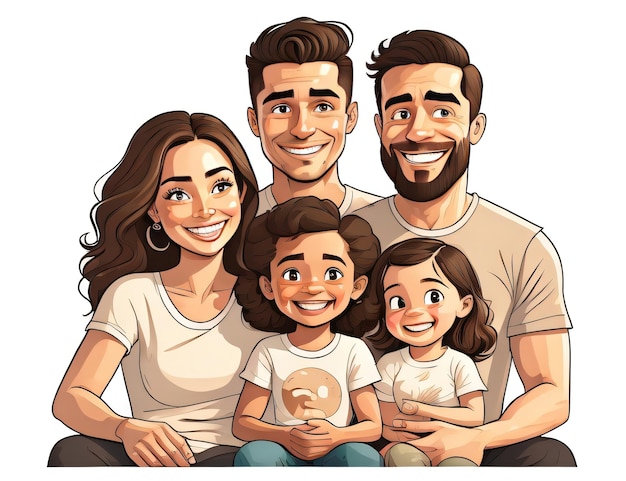 Grupa rodzinna obraz wektor sztuki kreskówki
